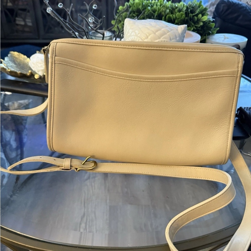 Coach Vintage - Taylor ZIp Crossbody Bag in Bone + Brass, USA, 1990s